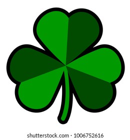 Traditional clover isolated on white background, Patrick day vector illustration