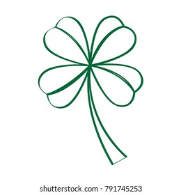 Traditional clover outline on a white background, Vector illustration