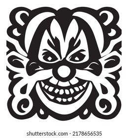 Traditional Clown Mask Tattoo Sticker Ready Stock Vector (Royalty Free ...