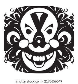 Traditional Clown Mask Tattoo Sticker - Ready for Print