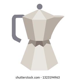 traditional coffee pot flat simple illustration. Home and kitchen series. Tableware food and dishes.