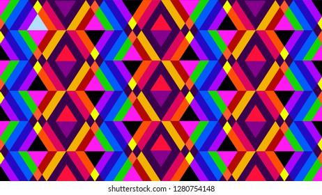 Traditional Color Polygonal Triangle Background Pattern Design Graphic