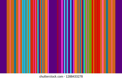 Traditional Colorful Mexican Sarape, Striped Multicolor Background