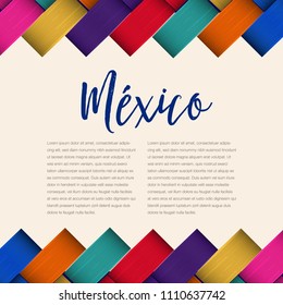 Traditional Colorful Mexican Vectorized Palm Weaving Composition – Copy Space