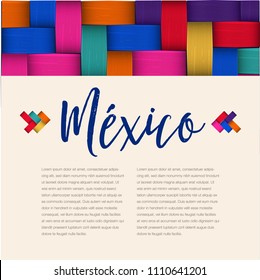 Traditional Colorful Mexican Vectorized Palm Weaving Composition – Copy Space