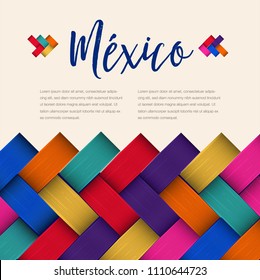 Traditional Colorful Mexican Vectorized Palm Weaving Composition – Copy Space