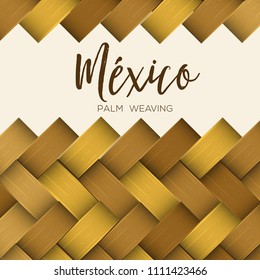 Traditional Colorful Mexican Vectorized Palm Weaving Composition – Copy Space