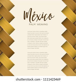 Traditional Colorful Mexican Vectorized Palm Weaving Composition – Copy Space