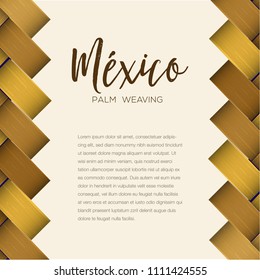 Traditional Colorful Mexican Vectorized Palm Weaving Composition – Copy Space