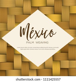 Traditional Colorful Mexican Vectorized Palm Weaving Composition – Copy Space