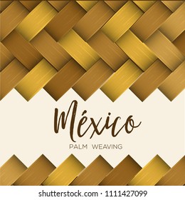 Traditional Colorful Mexican Vectorized Palm Weaving Composition – Copy Space