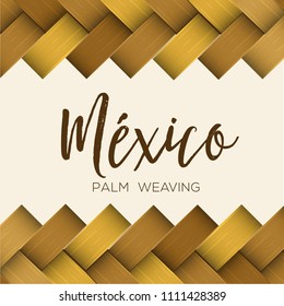 Traditional Colorful Mexican Vectorized Palm Weaving Composition – Copy Space