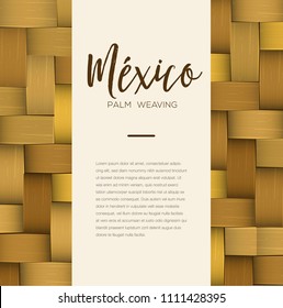 Traditional Colorful Mexican Vectorized Palm Weaving Composition – Copy Space