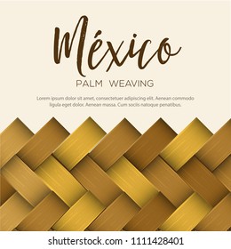 Traditional Colorful Mexican Vectorized Palm Weaving Composition – Copy Space