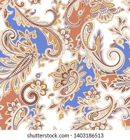 traditional colorful seamless paisley vector pattern. pattern for textile design or fabrics