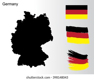 Traditional colors and flag of Germany. Vector illustration.