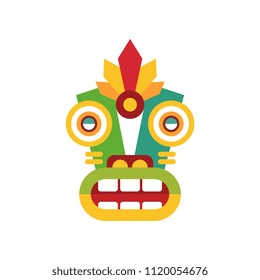 Traditional colorul ethnic facial mask vector Illustration on a white background