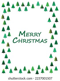 Traditional Corporate Holiday cards with Christmas trees, Merry Christmas