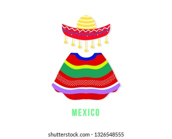 Traditional Costume Mexico Stock Vector (Royalty Free) 1326548555 ...