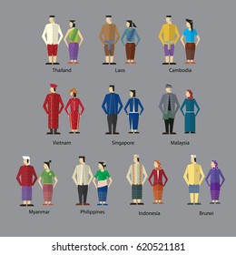 The traditional costume  of South East Asian people