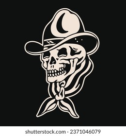 Traditional cowboys tattoo vector design