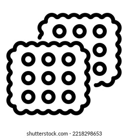 Traditional cracker icon outline vector. Food cookie. Cake shape