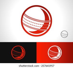 Traditional Cricket Ball Logo Icon