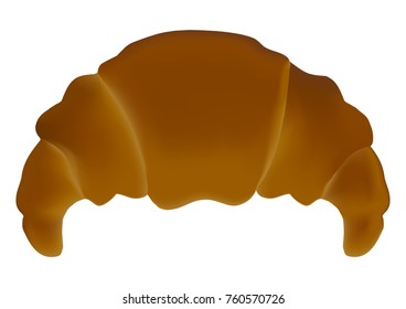 A traditional croissant of French pastry.
On a white background a vectorial crescent in relief.