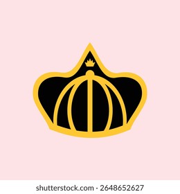 Traditional crown illustration in black, gold and maroon, complete with eye symbol and small crown, suitable for royal, cultural and power symbol themes.