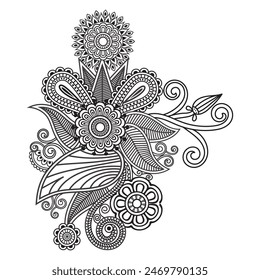 Traditional and Cultural Beautiful Alpona design, mandala patterns, arabic patterns, Rangoli, Alpona, Kolam, Paisley line art.