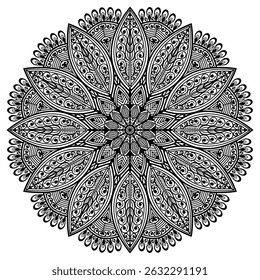 Traditional and Cultural Beautiful Mandala Pattern Design. Floral henna or mehndi style mandala design.