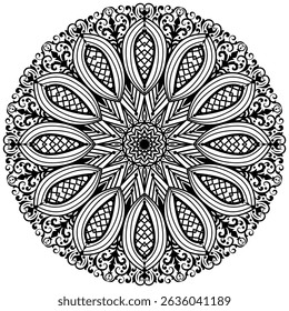 Traditional and Cultural Beautiful Mandala Pattern Design. Floral henna or mehndi style mandala design. 