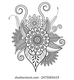 Traditional and Cultural Beautiful pattern design, tattoo design, mandala patterns, Arabic patterns, Rangoli, Alpona, Kolam, Paisley line art.