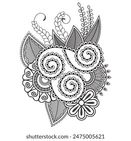 Traditional and Cultural Beautiful pattern design, tattoo design, mandala patterns, Arabic patterns, Rangoli, Alpona, Kolam, Paisley line art.