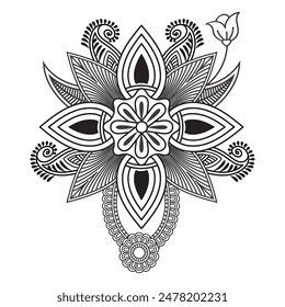 Traditional and Cultural Beautiful pattern design, tattoo design, mandala patterns, Arabic patterns, Rangoli, Alpona, Kolam, Paisley line art.