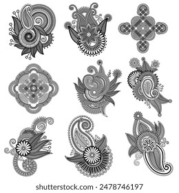 Traditional and Cultural Beautiful pattern design, tattoo design, mandala patterns, Arabic patterns, Rangoli, Alpona, Kolam, Paisley line art.