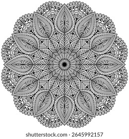 Traditional and Cultural Beautiful pattern design. Simple mandala design for book page.  