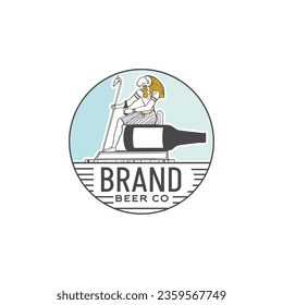 Traditional and cultural beer brand logo design for drink, night bar, and restaurant.