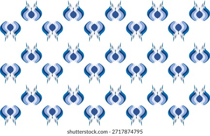 Patrón sin fisuras de la cultura tradicional con el punto, sistema de los Botones azules y blancos de dos tonos de la estrella, patrón inconsútil de la repetición, impresión de la tela del diamante o Fondo de pantalla del vintage, llama del punto