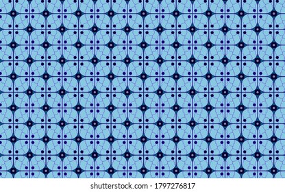 Traditional cyan Batik style pattern for design your web poster, banner, landing page, background, template, etc.