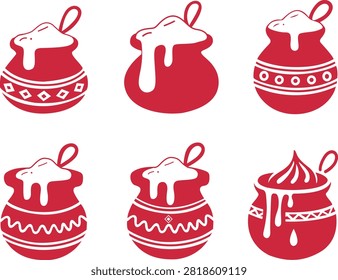 Traditional Dahi Handi Pots for Janmashtami Filled with Fresh Cream and Butter