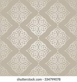 Traditional damask seamless pattern. Background in luxury eastern style. Ornamental motifs. Vector illustration