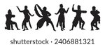 traditional dance silhouette bundle vector