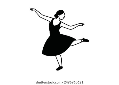 traditional dance  silhouette Vector graphic style