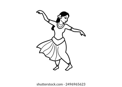 traditional dance  silhouette Vector graphic style