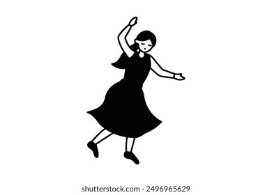 traditional dance  silhouette Vector graphic style