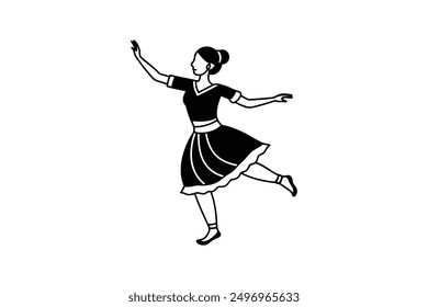 Estilo gráfico de Vector de silueta de baile tradicional