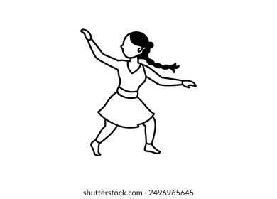 traditional dance  silhouette Vector graphic style