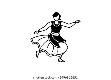 traditional dance  silhouette Vector graphic style