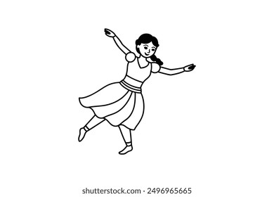 traditional dance  silhouette Vector graphic style